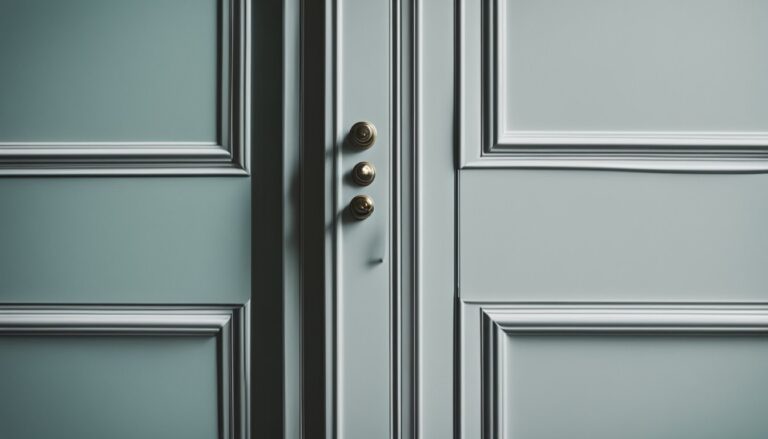 A poorly installed door frame with uneven gaps and visible nails