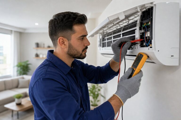 Air conditioner unit being repaired in Haldimand County