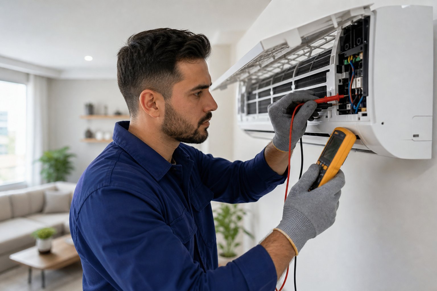 Air conditioner unit being repaired in Haldimand County